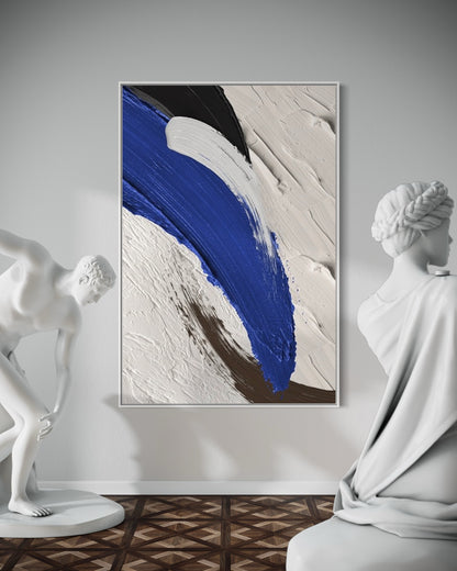 Textured Blue and White Wall Art
