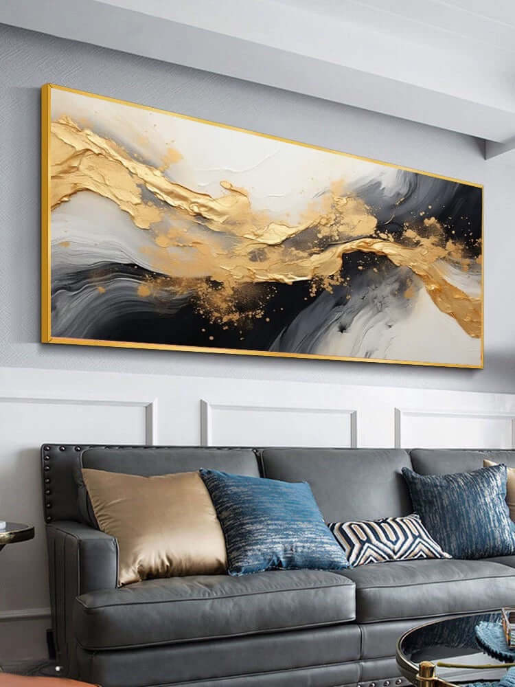 The Stream of Graceful Galaxies - Hand Painting Art mural doré