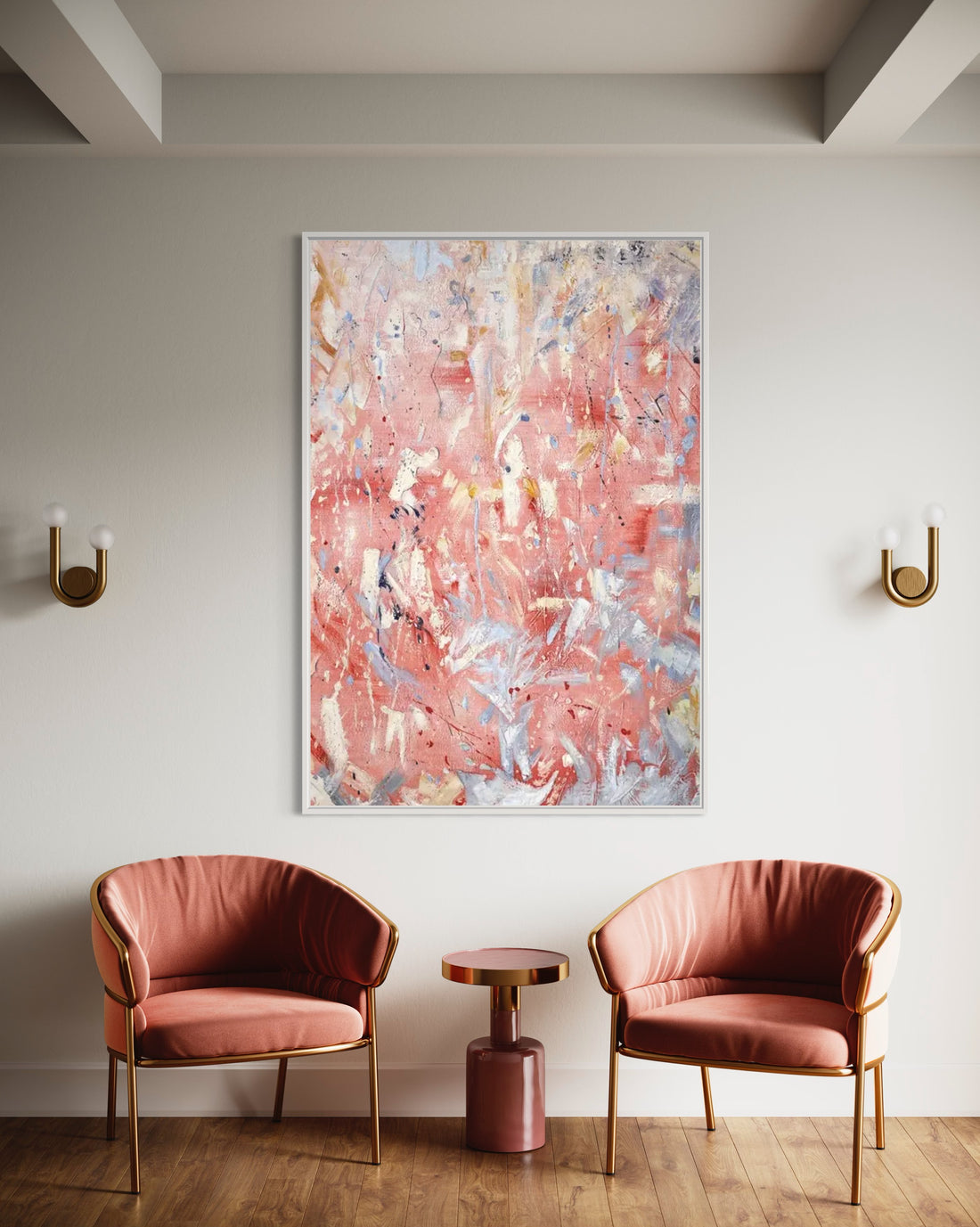 Multicolor Pink Abstract Art