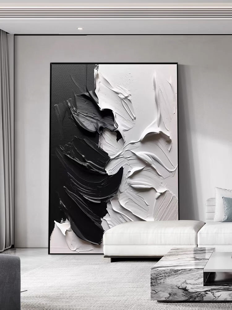 Black and Gray Textured Wall Art