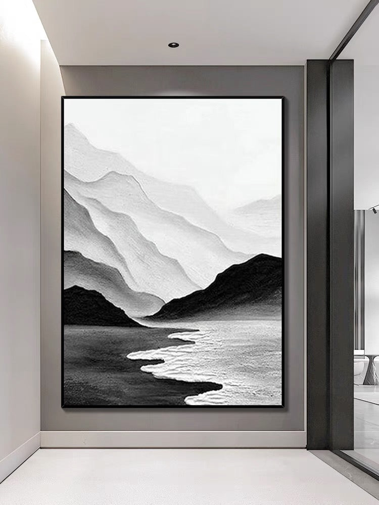 Black and White Chinese Style Painting