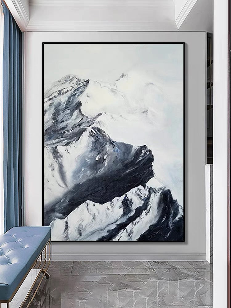 Snow mountains deals Peaks Oil painting on canvas Palette Knife mountain abstract art extra Large Texture Wall Art Pictures for living room Decor