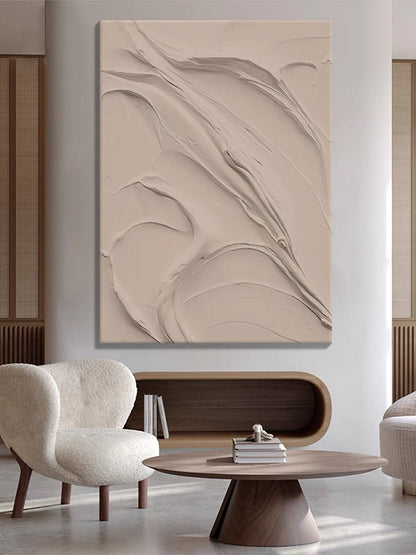 Heavy Beige Color Textured Painting