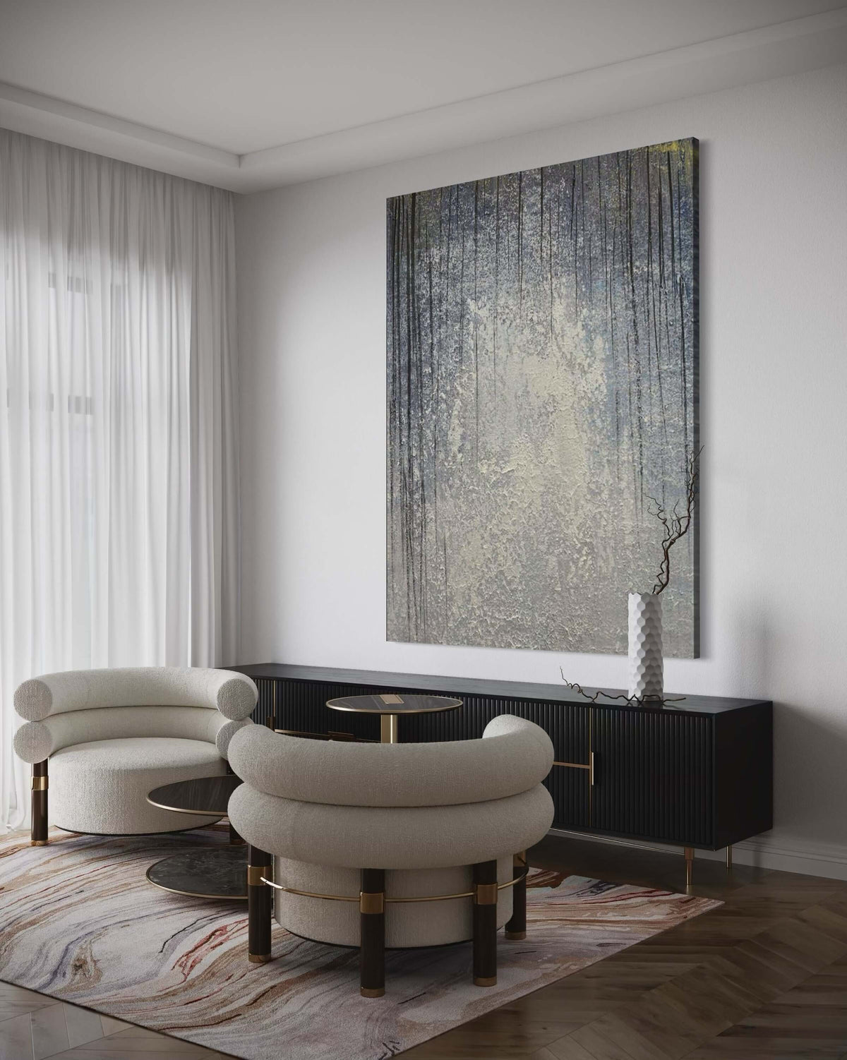 Winter Elegance - Hand Painting Home Office Wall Art