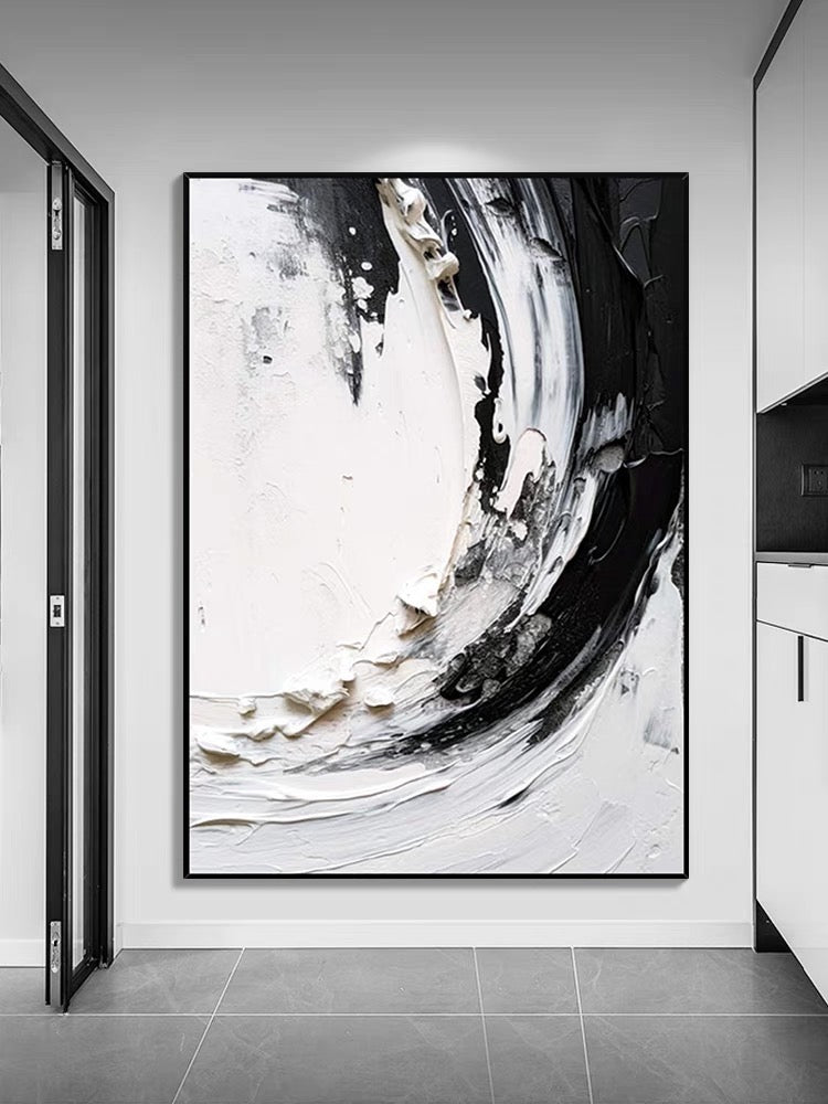 Beautiful Black and White Textured Painting