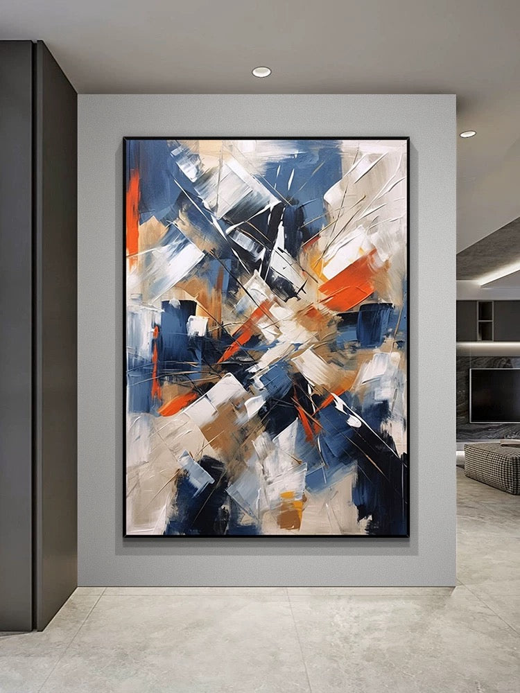 Colorful Blue and Orange Knife Wall Art