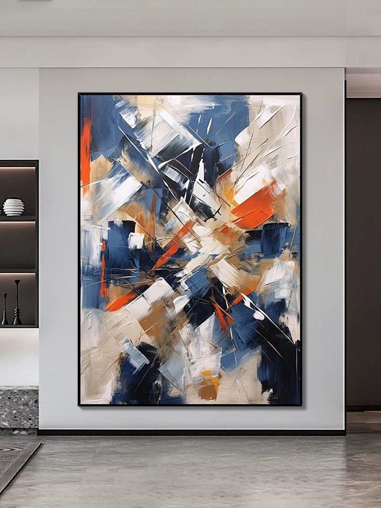 Colorful Blue and Orange Knife Wall Art