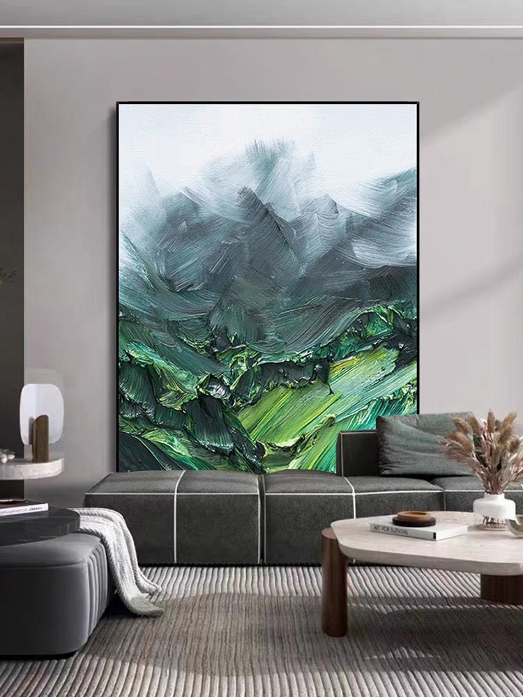Textured Mountain Painting