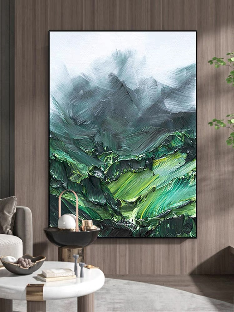 Textured Mountain Painting