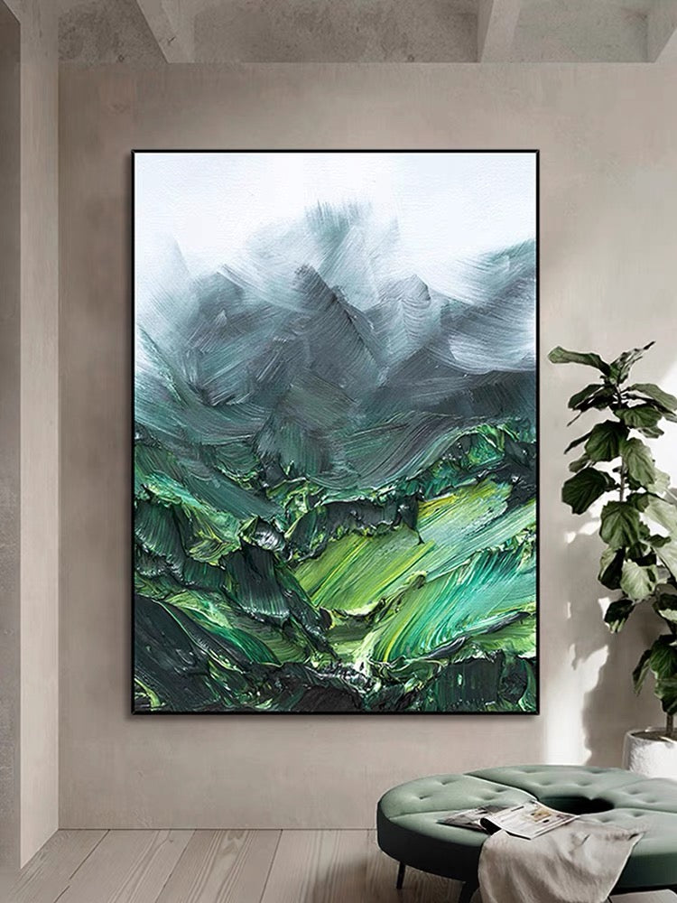 Textured Mountain Painting