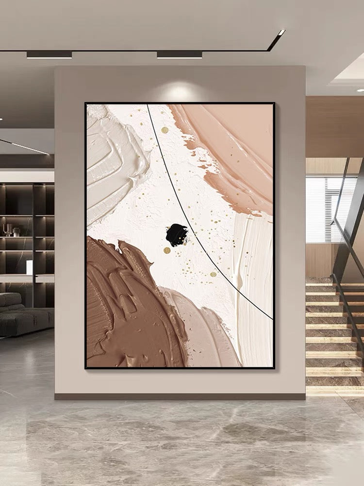 Cuadro texturizado rosa y marrón