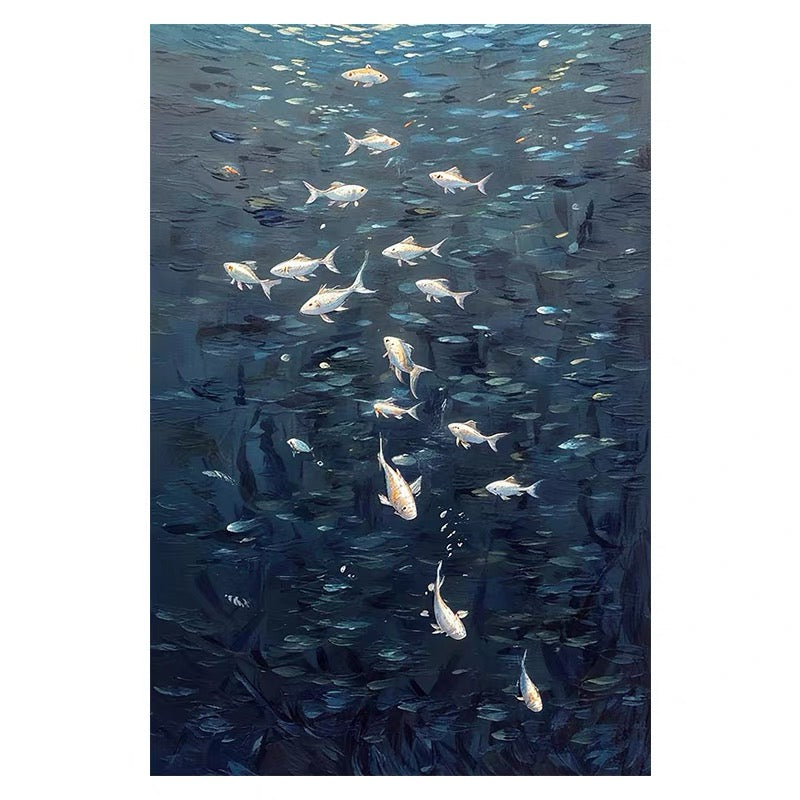 The Depth of Stillness Blaue Wandkunst