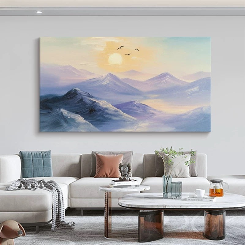 Birdsong Over Peaks Art mural horizontal