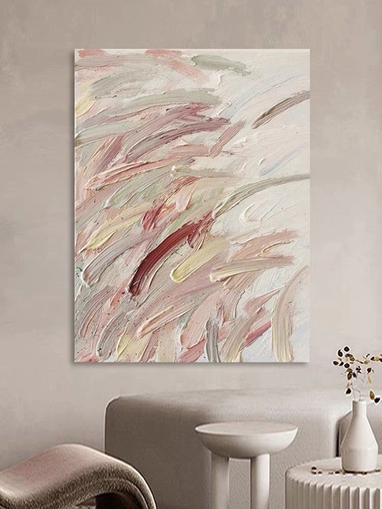 Pink Nature Textured Painting