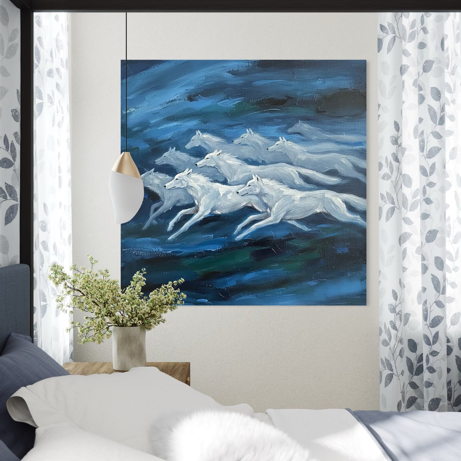 Equine Passage Blaue Wandkunst