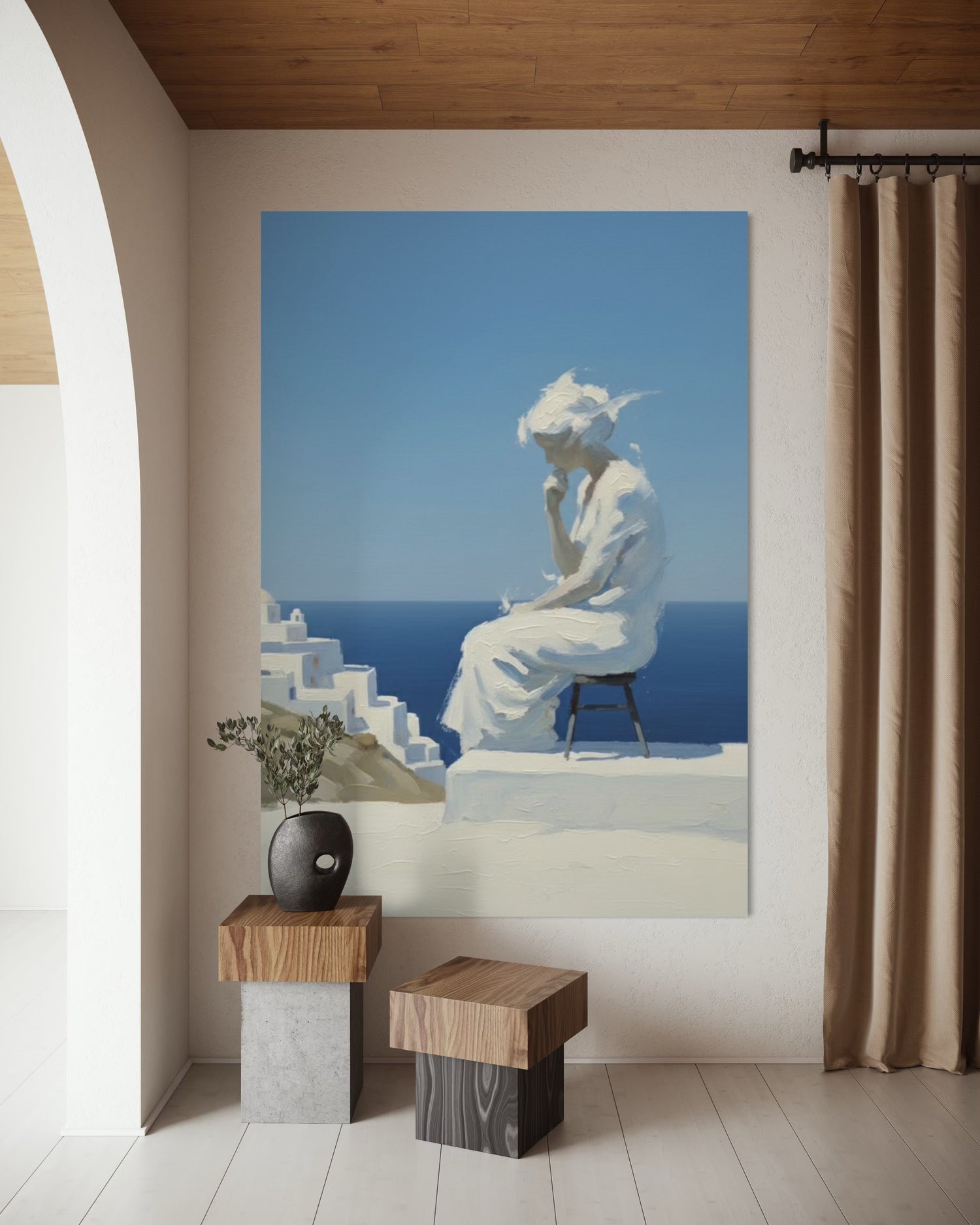 Suspended in Thought Blaue Wandkunst