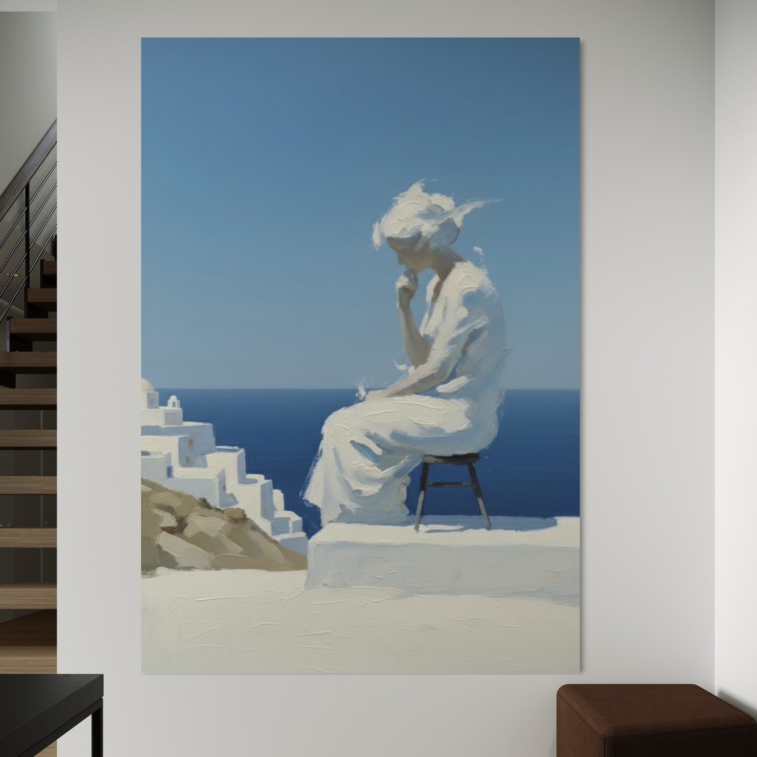 Suspended in Thought Blaue Wandkunst