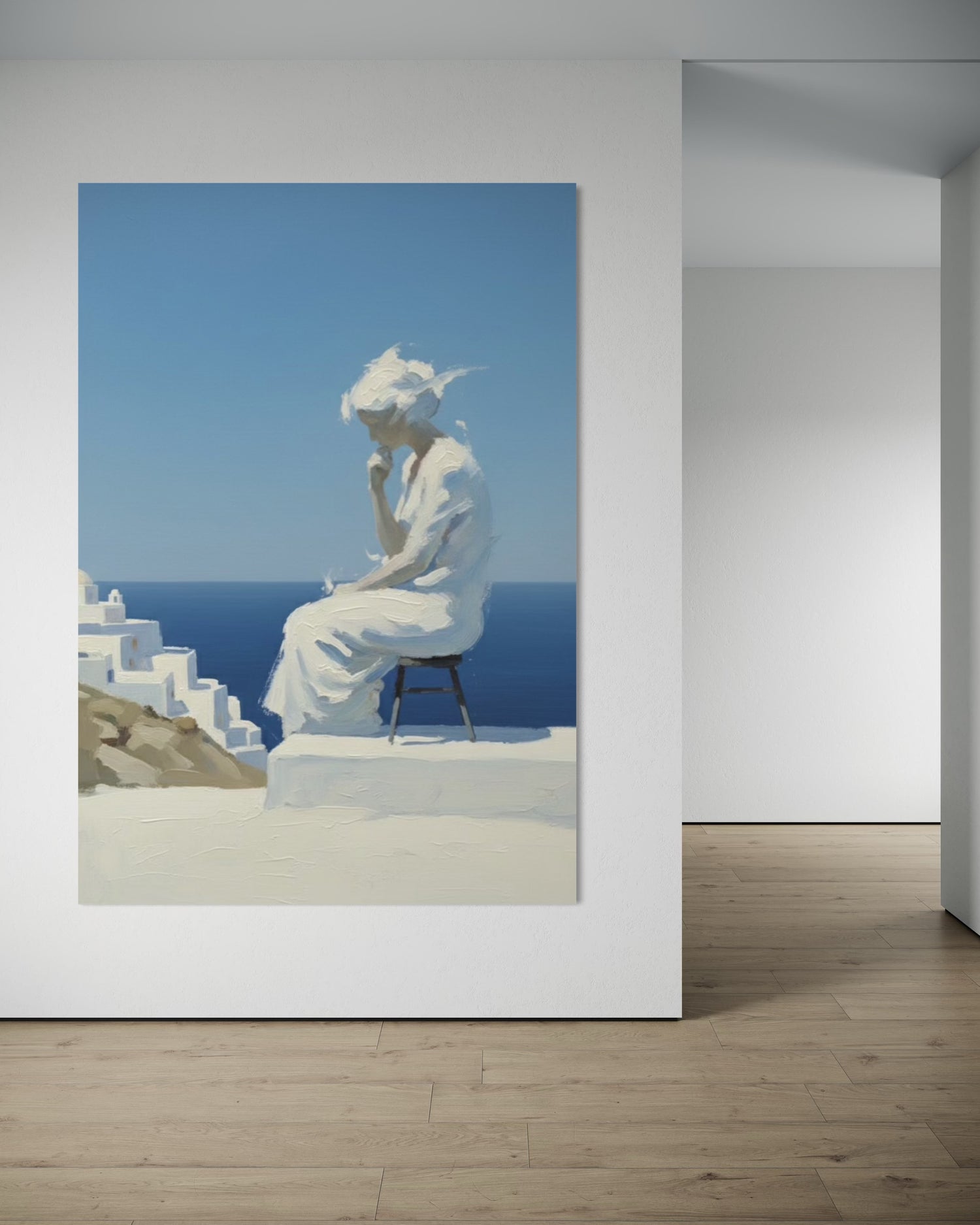 Suspended in Thought Blaue Wandkunst