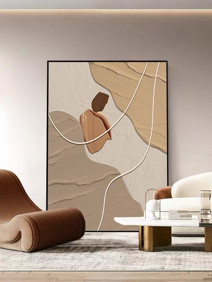 Coffee Beige Textured Wall Art