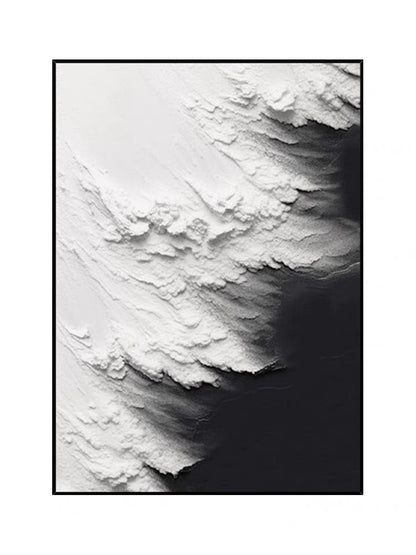 Black and White Waves Textured Wall Art