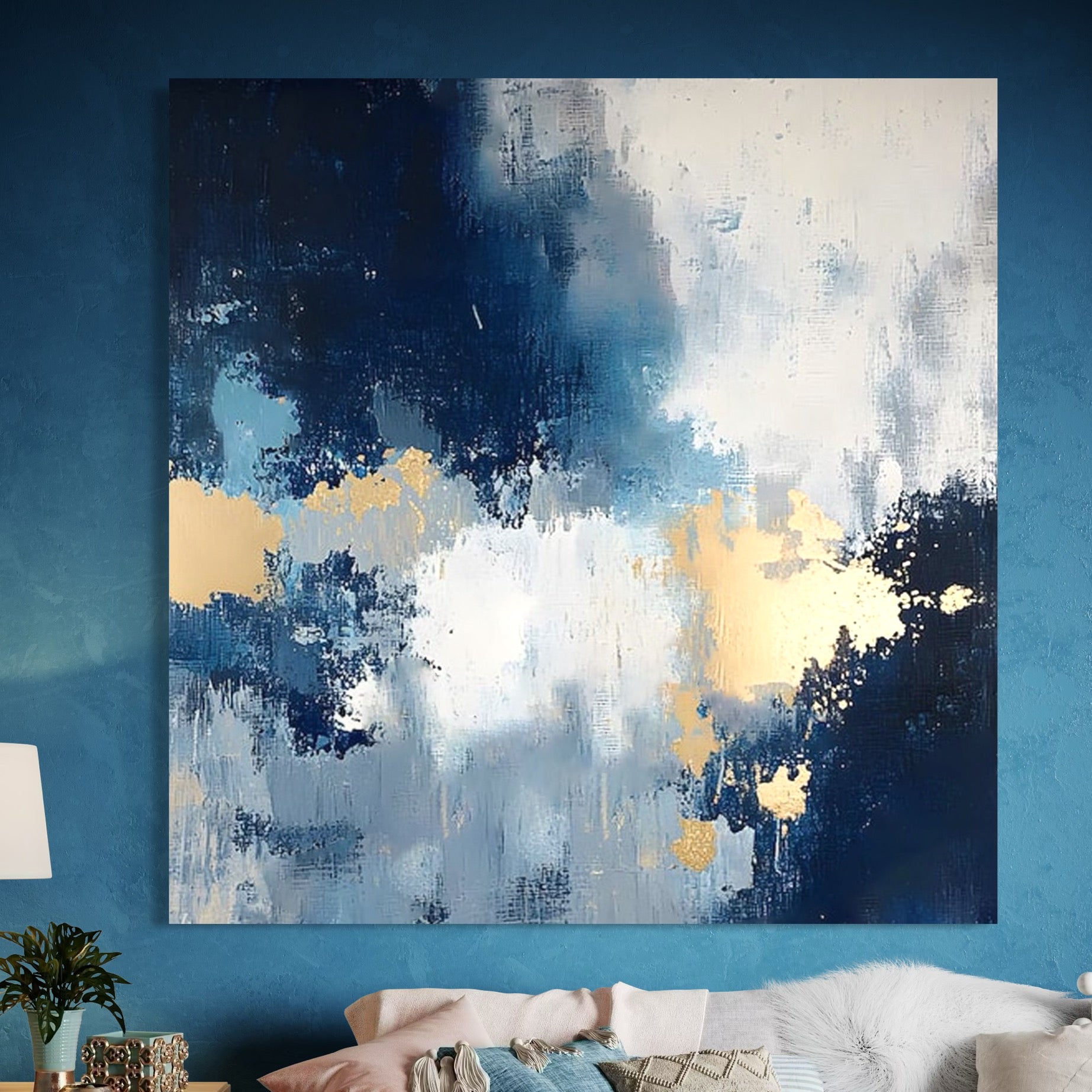 Hand-painted abstract wall art &