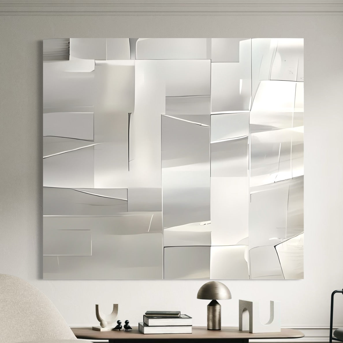 Polished Lines 3 hand-painted wall art by Kline Collective, elevating spaces with modern design and vibrant energy.