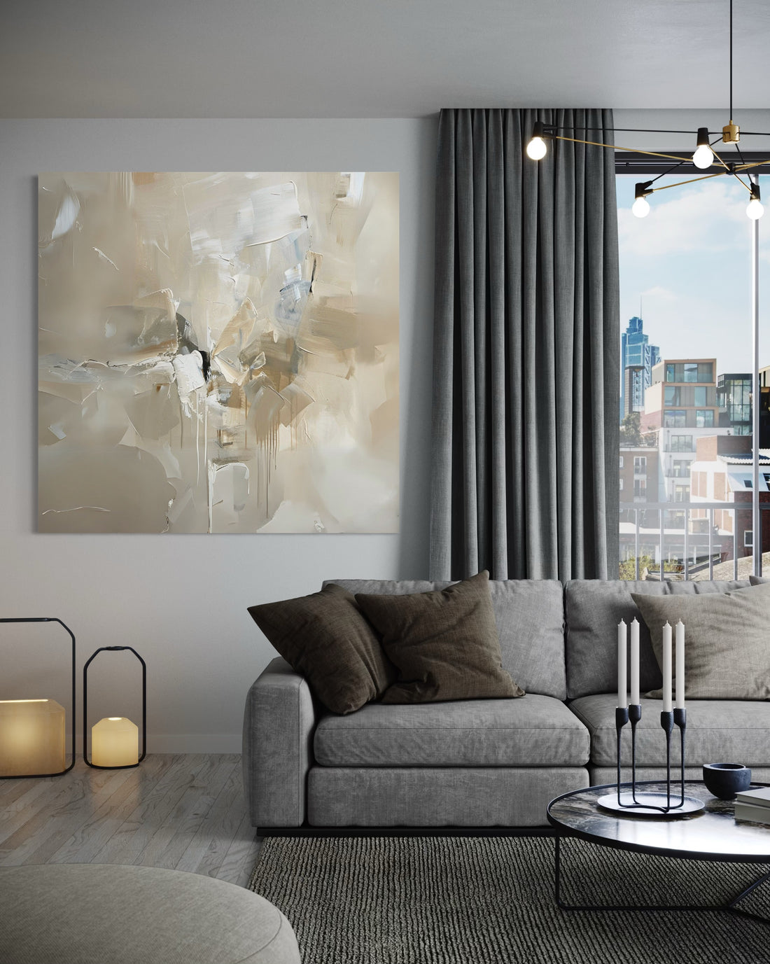 Hand-painted abstract wall art &