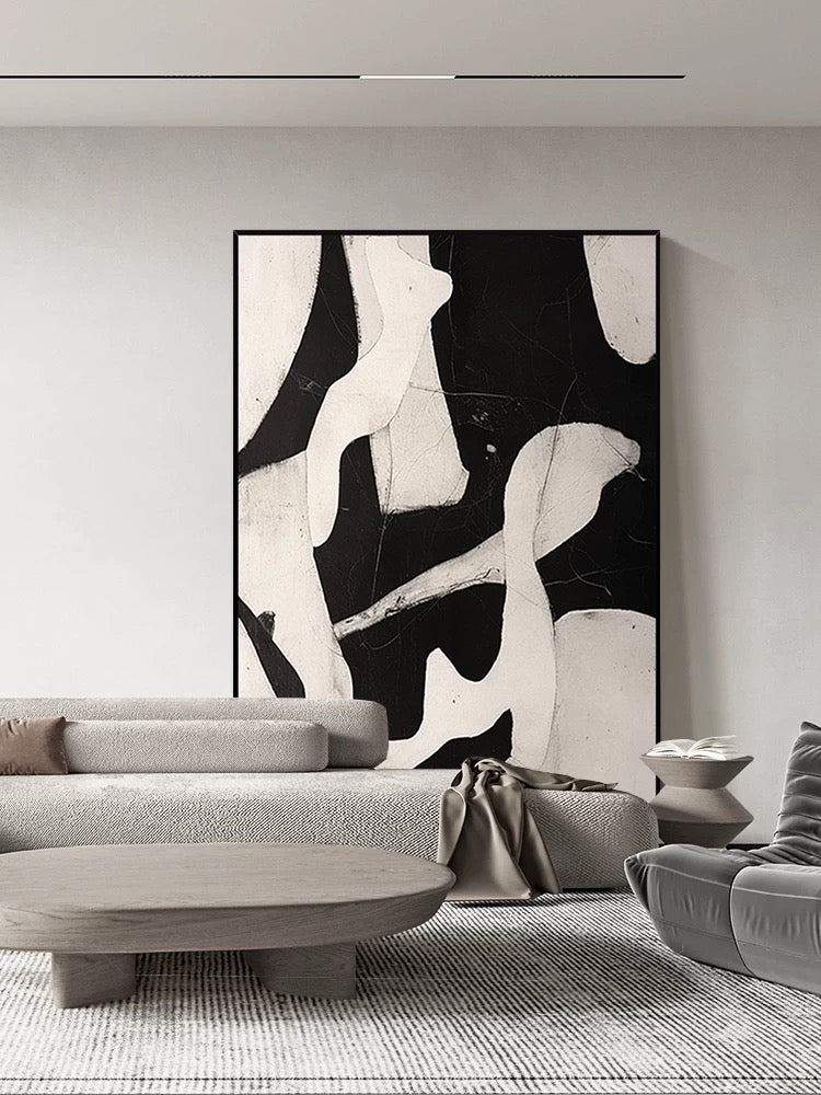 Black and Cream Geometric Style Wall Art