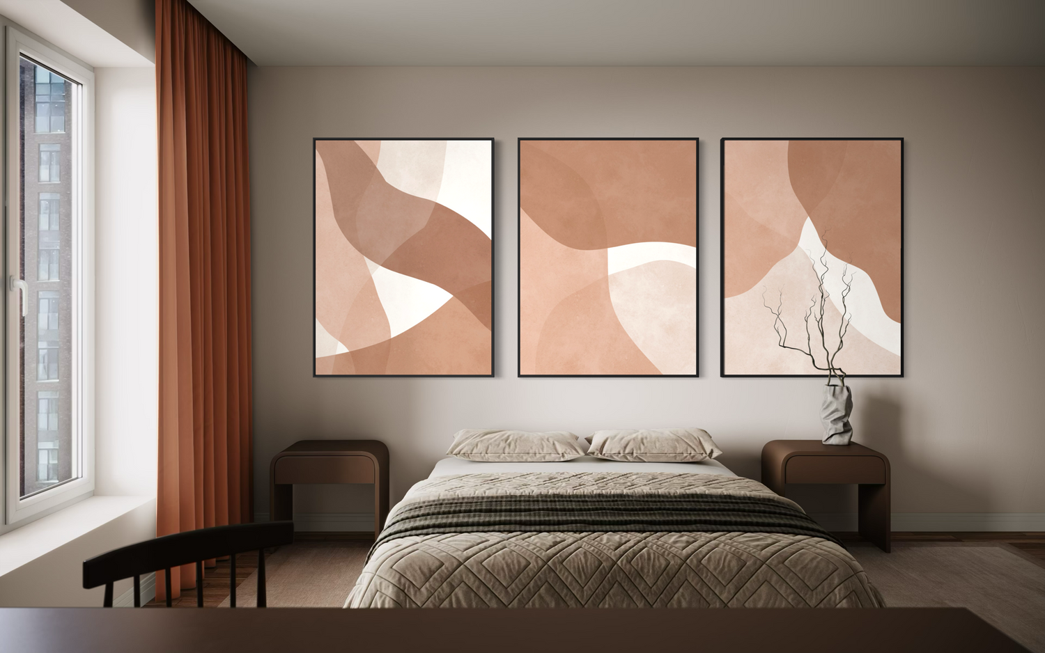 Boho Strokes Triptych 
