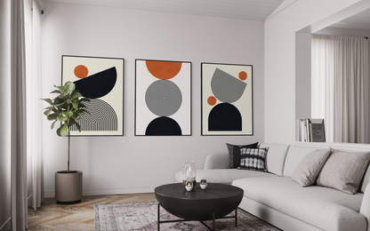 Lines and Circles Triptych