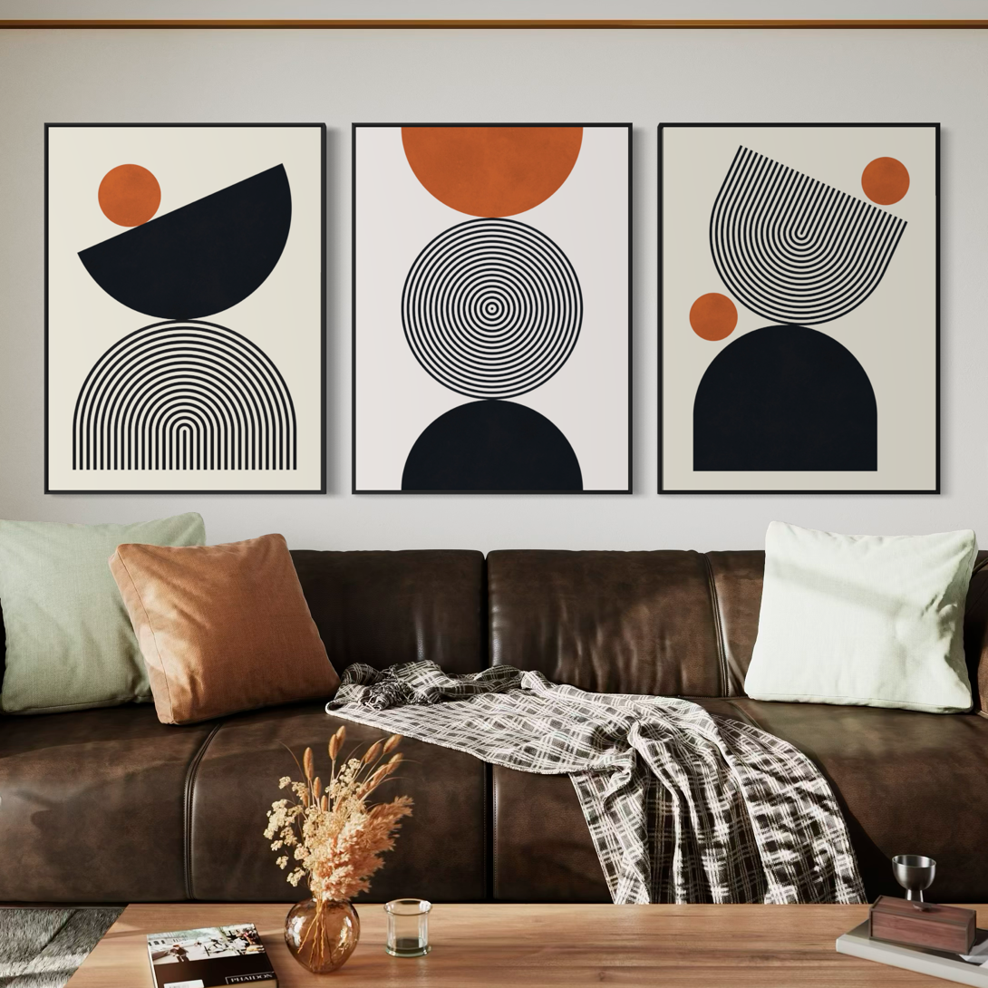 Lines and Circles Triptych