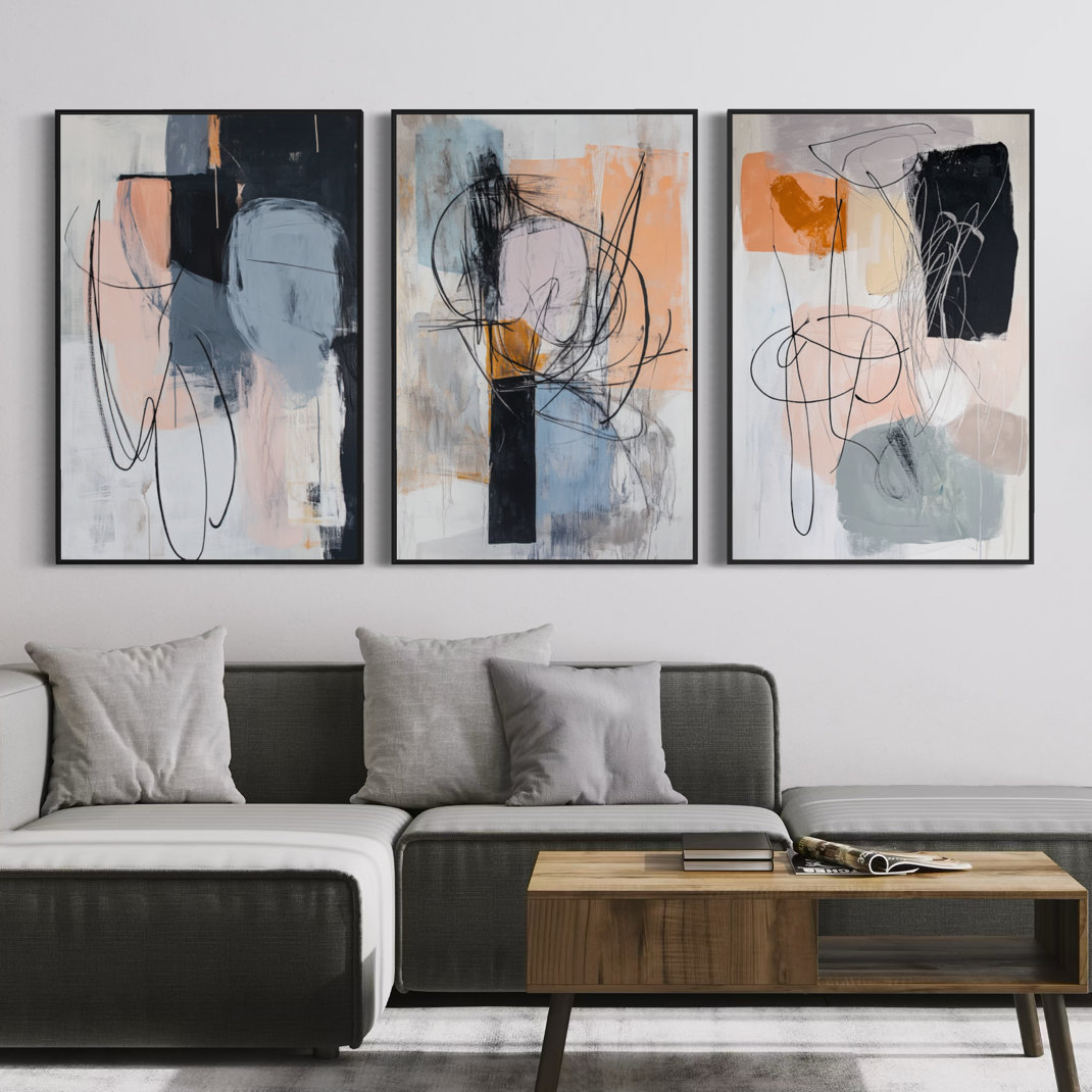 Lines and Forms Triptych 