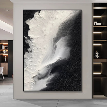 Black and White Abstract Textured Art