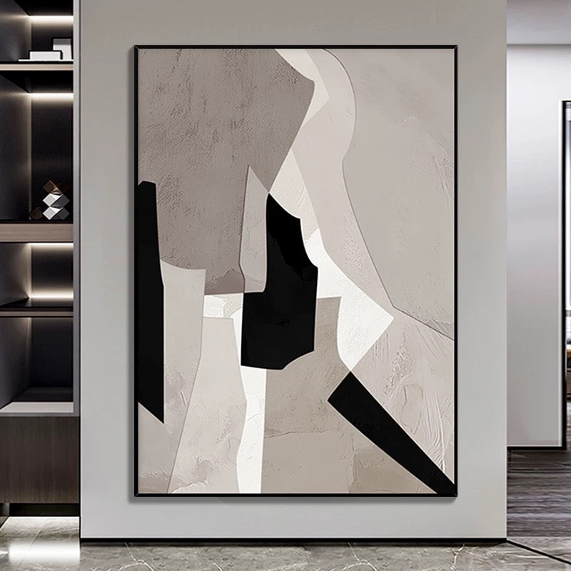 Brown Beige White Textured Wall Art - Hand Painting