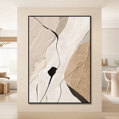 Brown Beige Wabi Sabi Tecured Wall Art