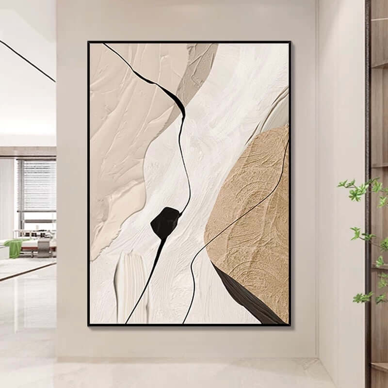 Brown Beige Wabi Sabi Textured Wall Art - Hand Painting Art mural texturé