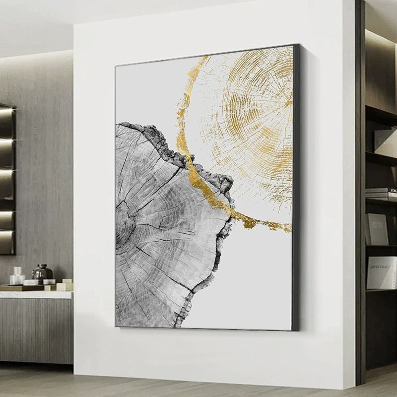 Golden and Black Nature Style Wall Art