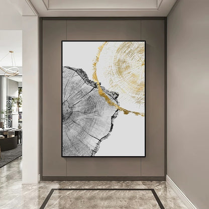 Golden and Black Nature Style Wall Art
