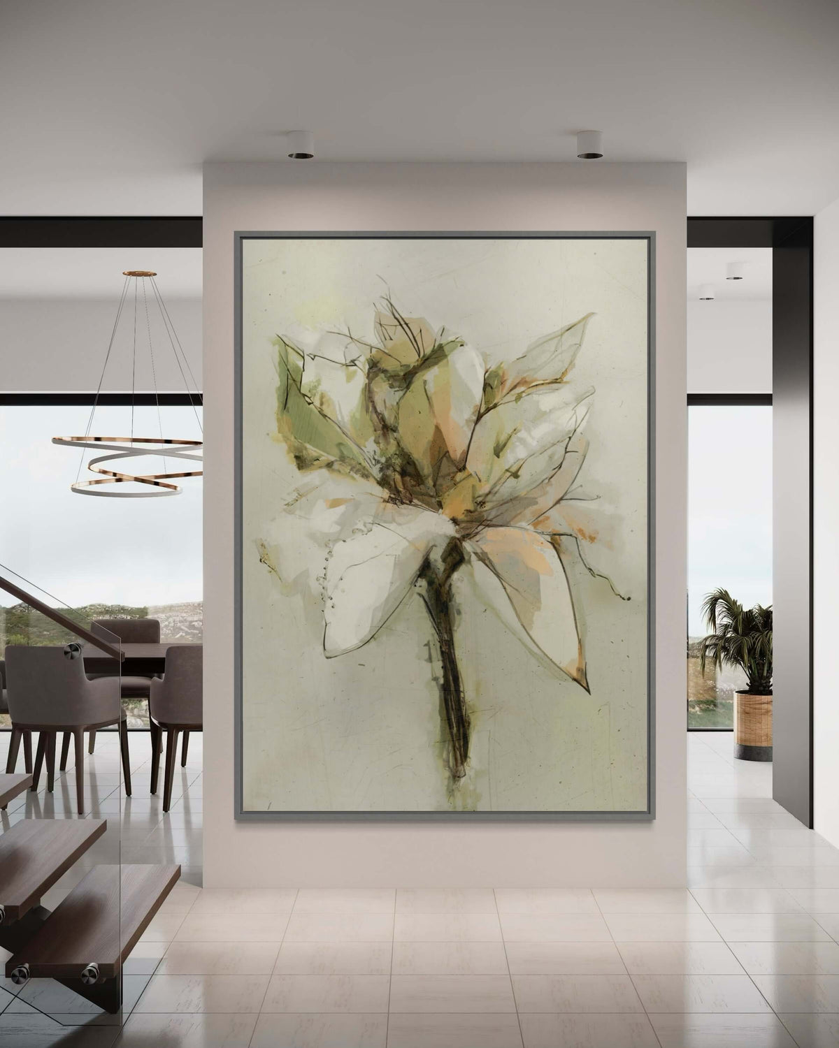 Green Bloom - Hand Painting Dipinti del cielo