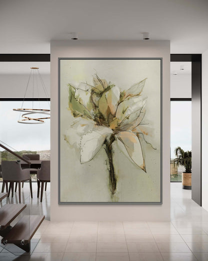 Green Bloom - Hand Painting