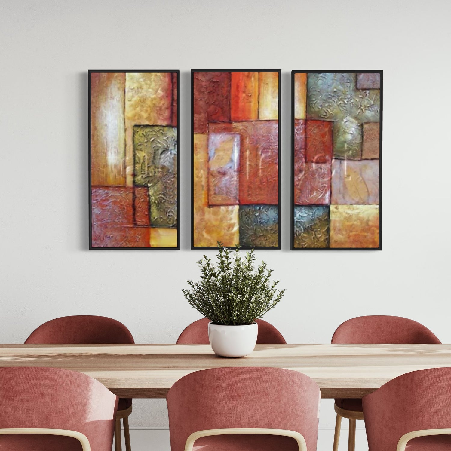 Halo of Tranquility 3 Panel Art: Colorful wall art