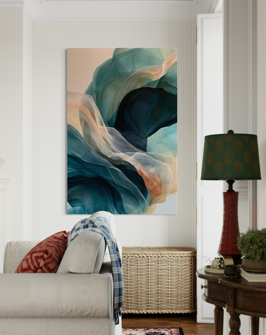 Tide of Teal and Smoke Arte e dipinti murali verticali