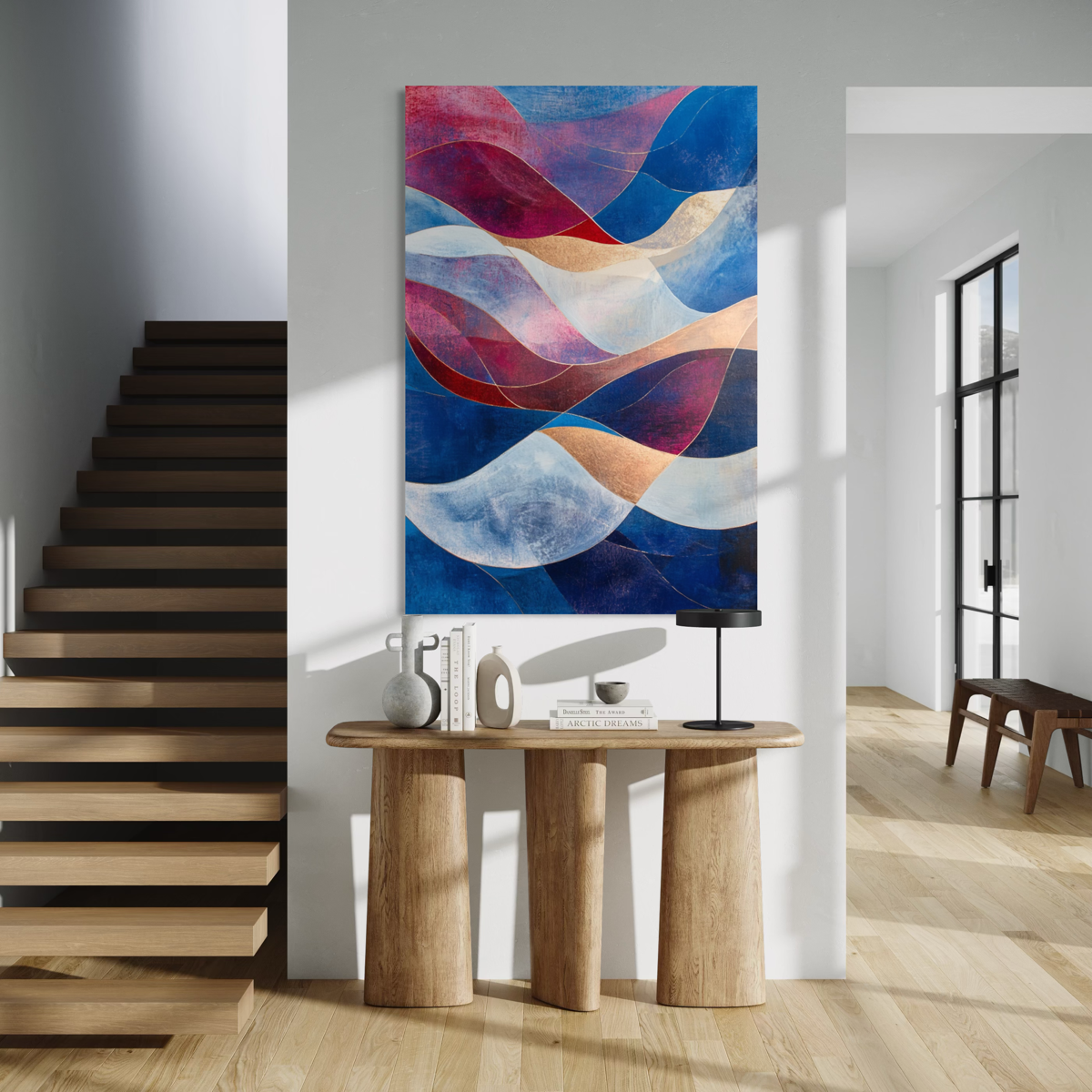 Waves of Crimson and Blue