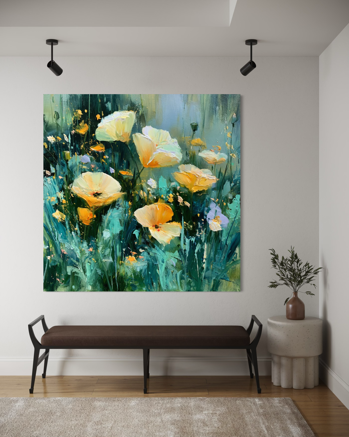 Wild Poppies in Emerald Light