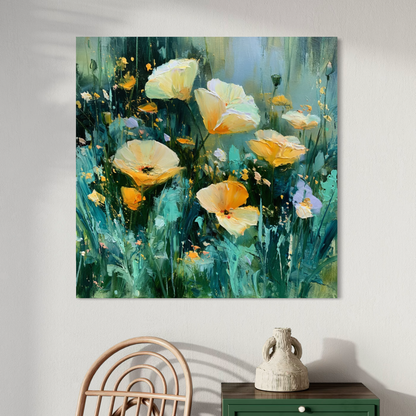 Wild Poppies in Emerald Light