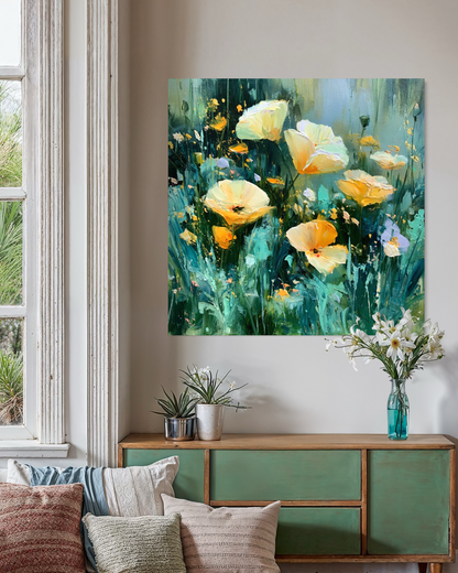 Wild Poppies in Emerald Light