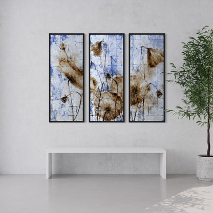 Tall and Radiant Bloom 3 Panel Wall Art