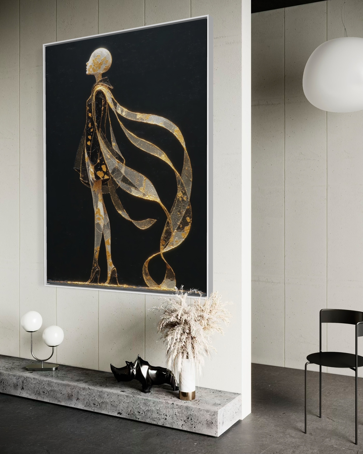 Gilded Solitude Wandkunst für das Wohnzimmer