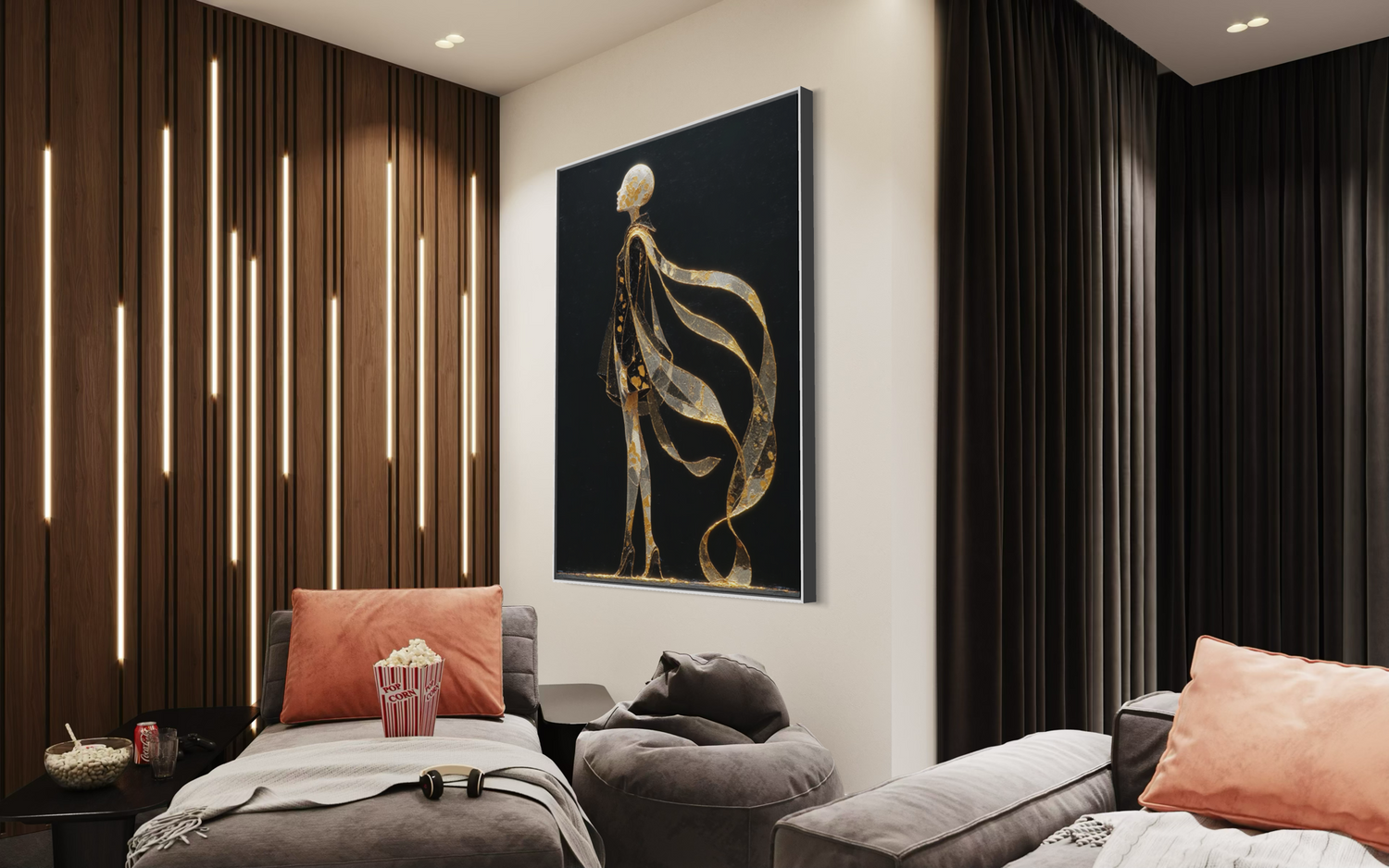 Gilded Solitude Wandkunst für das Wohnzimmer