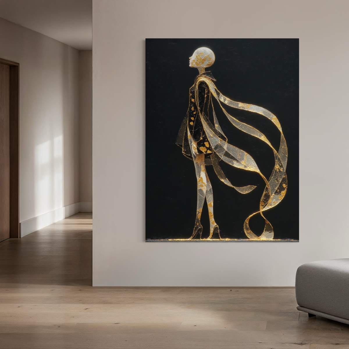 Gilded Solitude Wandkunst für das Wohnzimmer